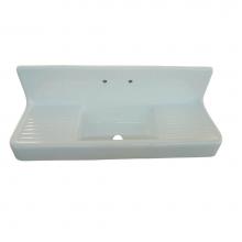 Barclay KSCI60-WH - Alma 60'' Cast Iron Kitchen Sink, 8'' Widespread,White