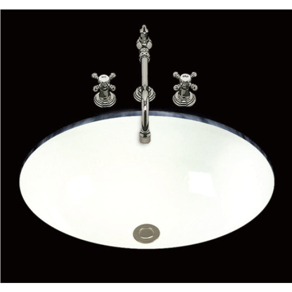 Debbie, Double Glazed Medium Oval Plain Lavatory, Center Drain, Overflow, Undermount Only