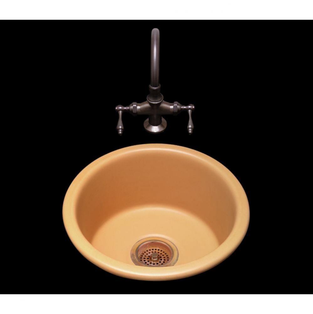 Selena, Single Glazed Round Bar/Prep Sink With Plain Bowl, 3.5'' Drain Opening, Undermou