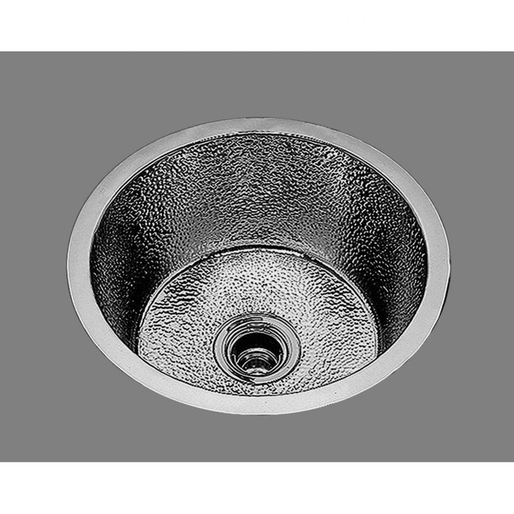 Large Round Prep/Bar Sink. Hammertone Pattern, Undermount & Drop In