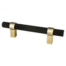 Berenson 5055-455MDB-P - Radial Reign 96mm CC Matte Black Bar and Modern Brushed Gold Posts Pull