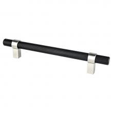 Berenson 5063-455BPN-P - Radial Reign 160mm CC Matte Black Bar and Brushed Nickel Posts Pull