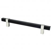 Berenson 5117-455BPN-P - Rivet Rebel 160mm CC Matte Black Bar and Brushed Nickel Posts Pull