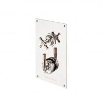 Barber Wilsons and Company MC53C1-PC - Concealed Mastercraft Thermostatic Valve W/Volume Control  On Rectangular Plate With White Porcela