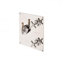 Barber Wilsons and Company MC53C2-PC - Concealed Mastercraft Thermostatic Valve W/ Two Volume Control  On Rectangular Plate With White Po