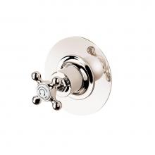 Barber Wilsons and Company R3450WD3D-P SC - Concealed 3 Way Diverter On Plate With  Cross Handle And White Porcelain Button