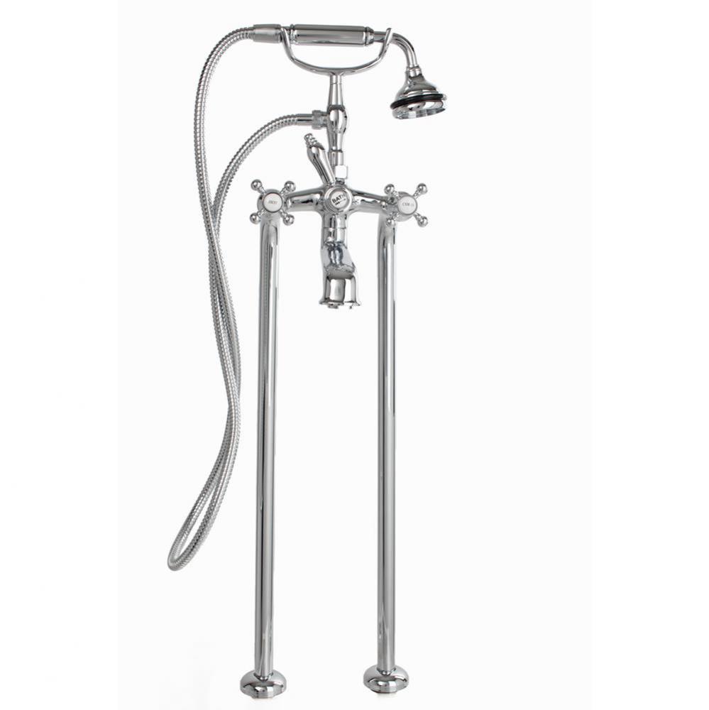 5100 SERIES Free-Standing Tub Filler - Cross Handles - Metal Accents