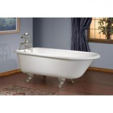 Cheviot Products 2100-WW-PN - TRADITIONAL Cast Iron Bathtub with Faucet Holes in Wall of Tub