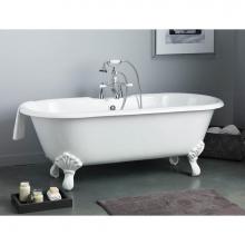 Cheviot Products 2180-WW-8-PB - REGAL Cast Iron Bathtub with Faucet Holes and Shaughnessy Feet