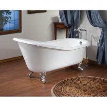 Cheviot Products 2134-WW-7-PN - SLIPPER Cast Iron Bathtub with Faucet Holes