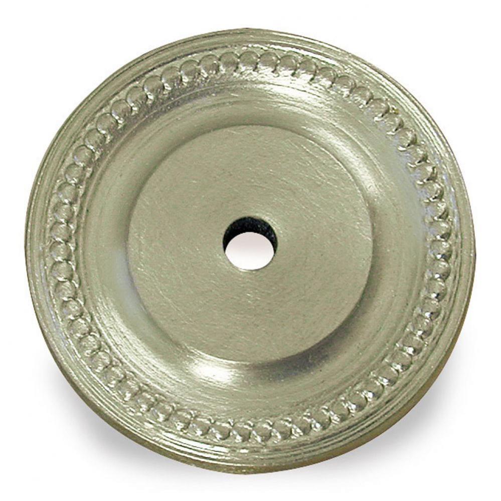 1.5'' diameter Round, grooved Backplate for use with 8-32 screw hand finished in Unlacqu