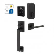 Emtek EMP1103RBLRHUS19 - Electronic EMPowered Motorized Touchscreen Keypad Smart Lock Entry Set with Baden Grip - works wit