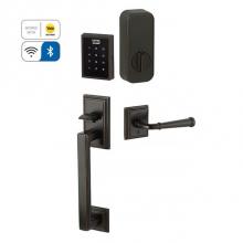 Emtek EMP1106MERHUS19 - Electronic EMPowered Motorized Touchscreen Keypad Smart Lock Entry Set with Hamden Grip - works wi