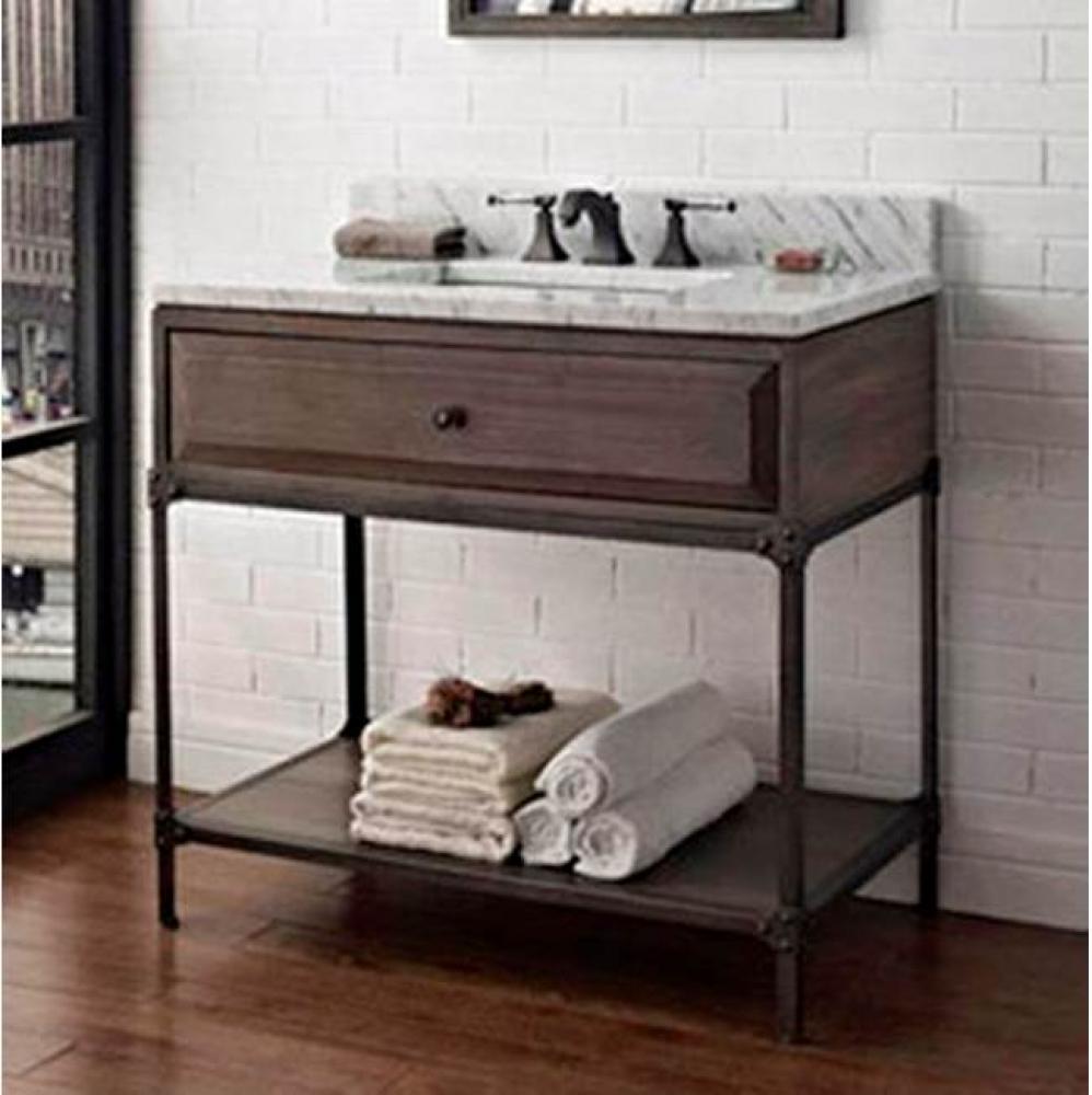 Toledo 36'' Open Shelf Vanity In Driftwood Gray