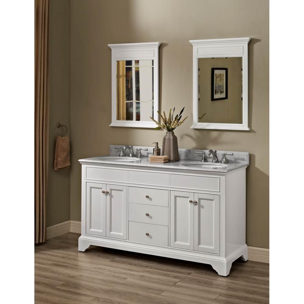 Framingham 60'' Double Bowl Vanity - Polar White