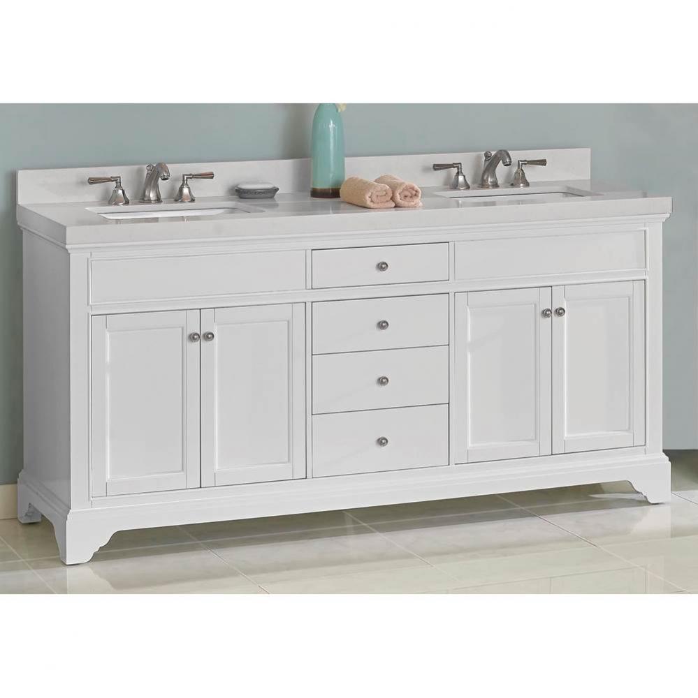 Framingham 72'' Double Bowl Vanity - Polar White