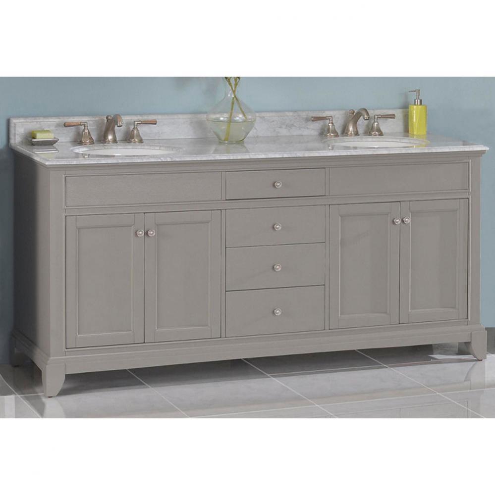 Smithfield 72'' Double Bowl Vanity In Medium Gray