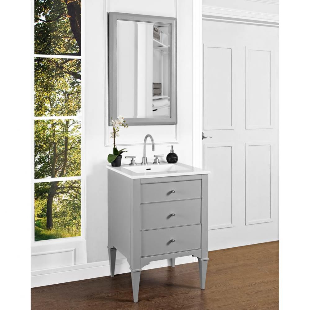 Charlottesville w/Nickel 24'' Vanity - Light Gray