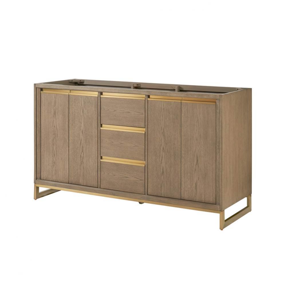 Ambassador 60'' Double Bowl Vanity - Antique Grey