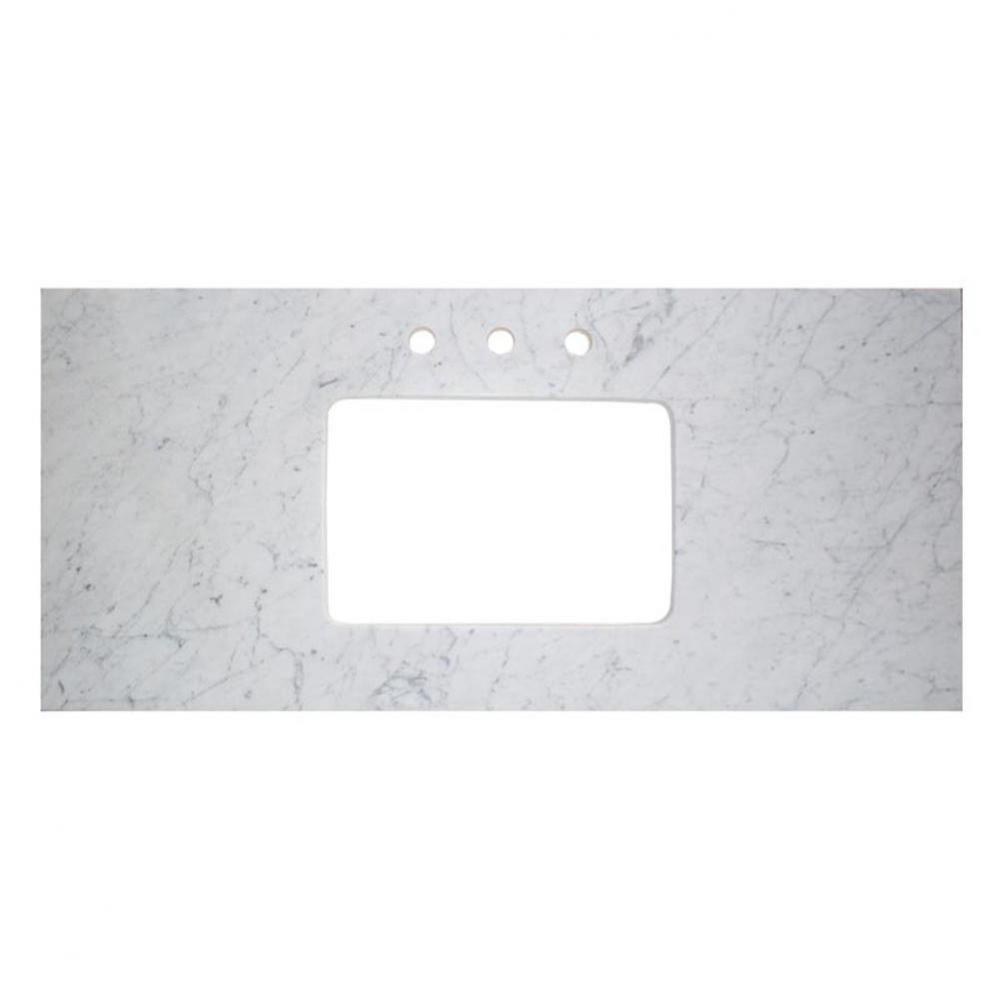 3cm (1-1/4'') 48? White Carrera (WC) Marble Top - 8'' widespread