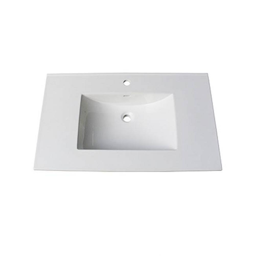 (11/16'') 37'' White Ceramic Top - single hole