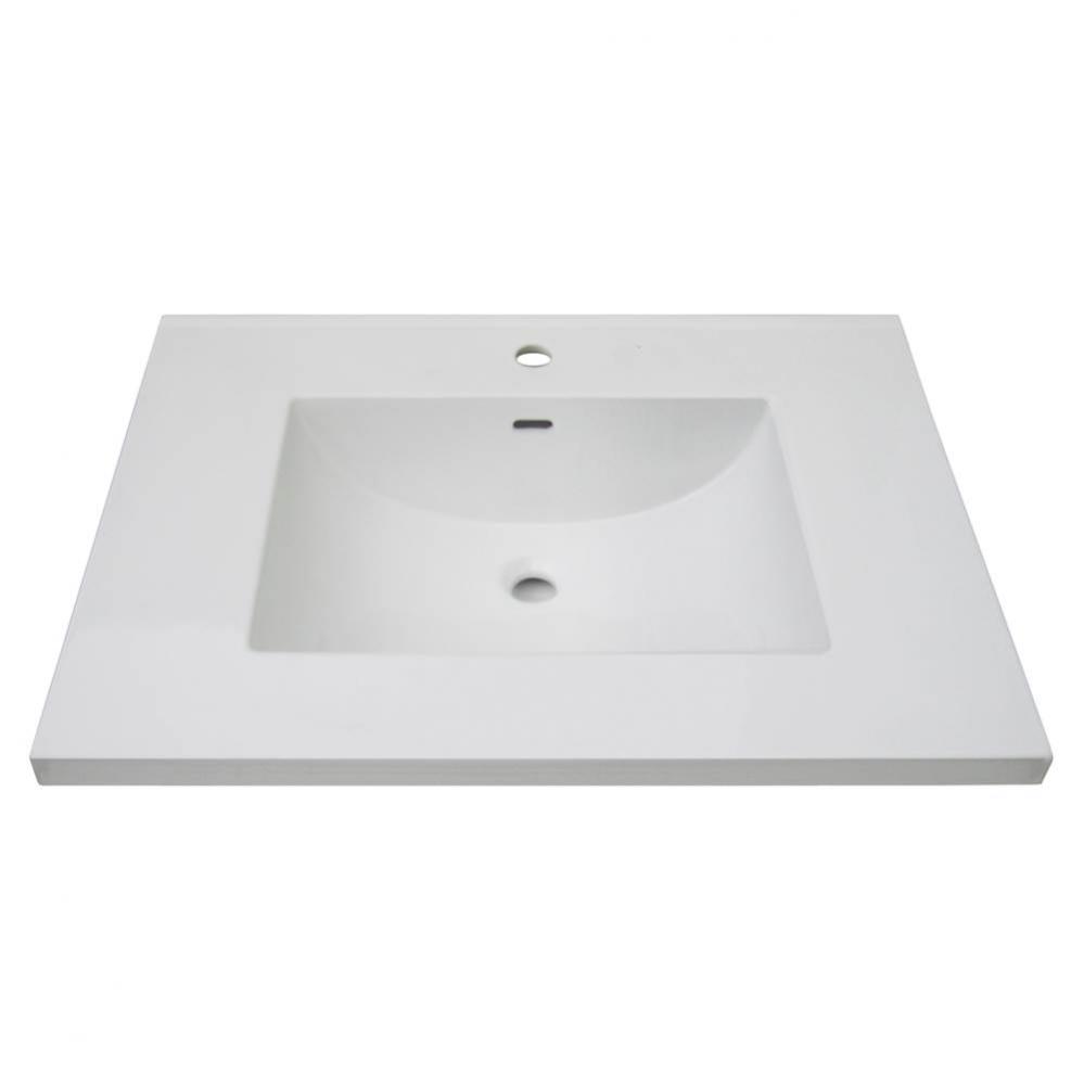 3cm (1-1/4'') 31'' White Ceramic Top - single hole