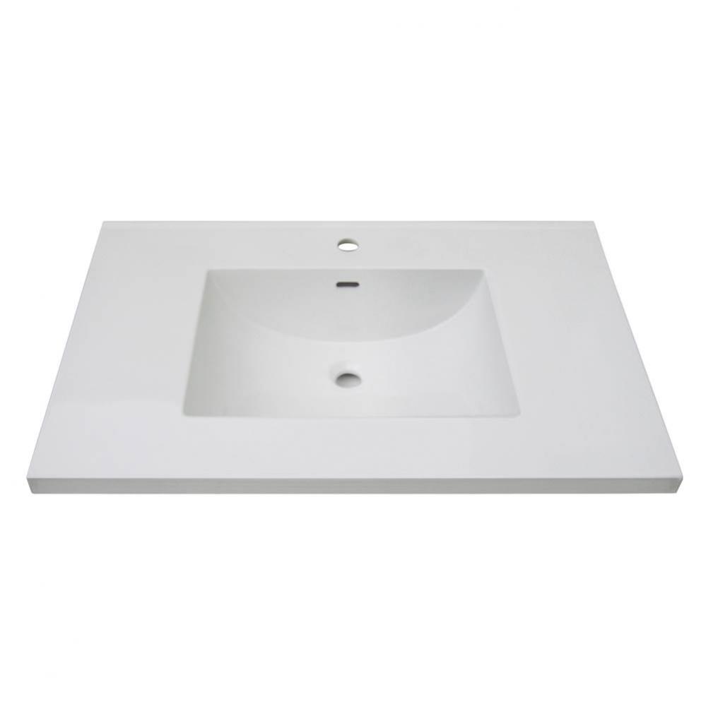 3cm (1-1/4'') 37'' White Ceramic Top - single hole