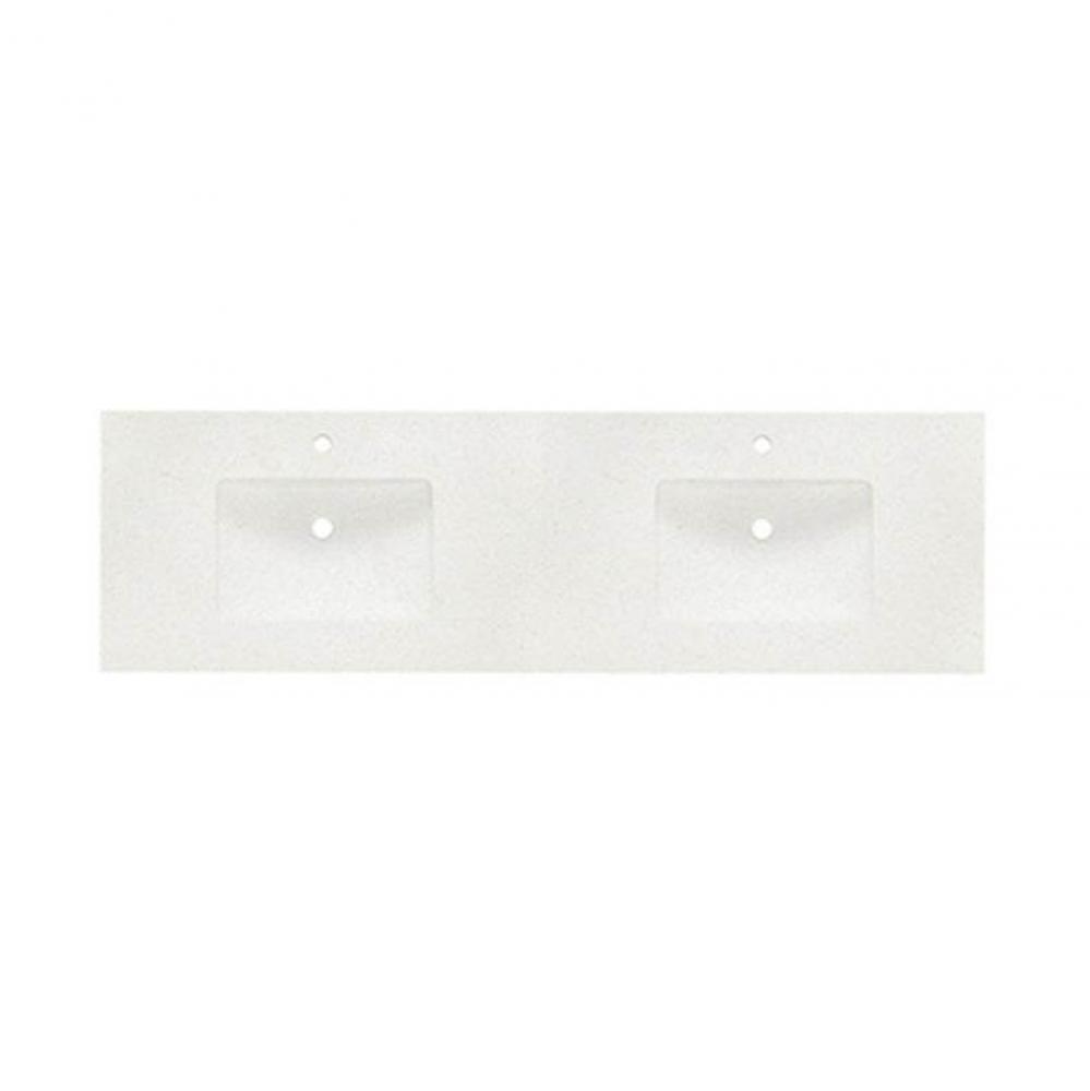 2inch - 72'' Double Bowl Carrera (CQ) Quartz Top - 8'' widespread