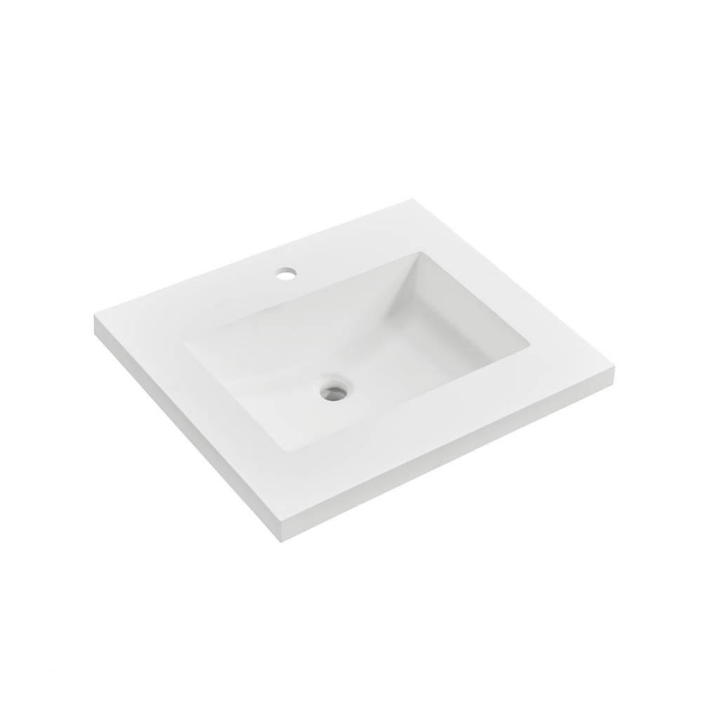 4cm (1½'') 25'' Matte White (MW) fdSTONE™ Top - single hole