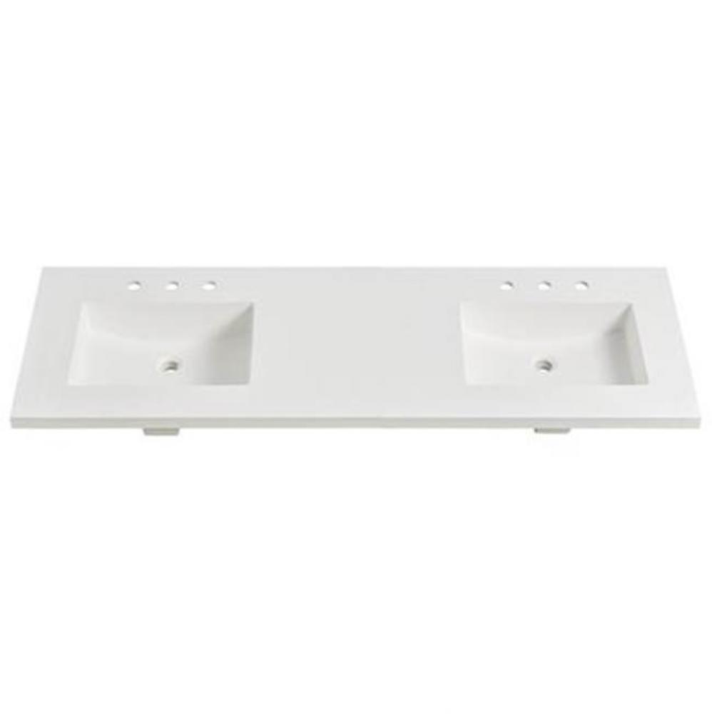 4cm (1 1/2'') 73'' Double Bowl Matte White (MW) fdSTONE™ Top - 8''