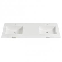 Fairmont Designs TS1-S6122DMW1 - 1.5cm (5/8'') 61'' Double Bowl Matte White (MW) fdSTONE™ Top - single hole