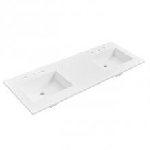 Fairmont Designs TS1-S6122DMW8 - 1.5cm (5/8'') 61'' Double Bowl Matte White (MW) fdSTONE™ Top - 8''