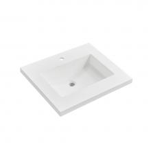 Fairmont Designs TS4-S2522MW1 - 4cm (1½'') 25'' Matte White (MW) fdSTONE™ Top - single hole