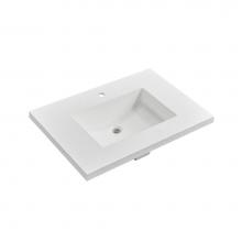 Fairmont Designs TS4-S3122MW1 - 4cm (1½'') 31'' Matte White (MW) fdSTONE™ Top - single hole