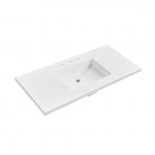 Fairmont Designs TS4-S4922MW8 - 4cm (1½'') 49'' Matte White (MW) fdSTONE™ Top - 8'' spread