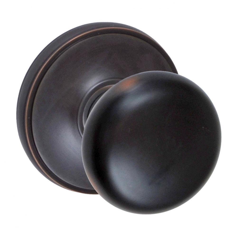 Half-Round Knob with Cambridge Rose Dummy Single in Oil Rubbed