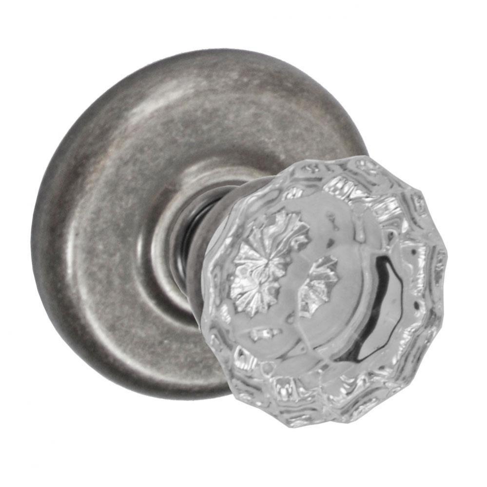 Scalloped Clear Knob with Radius  Rose Dummy Single in Antique