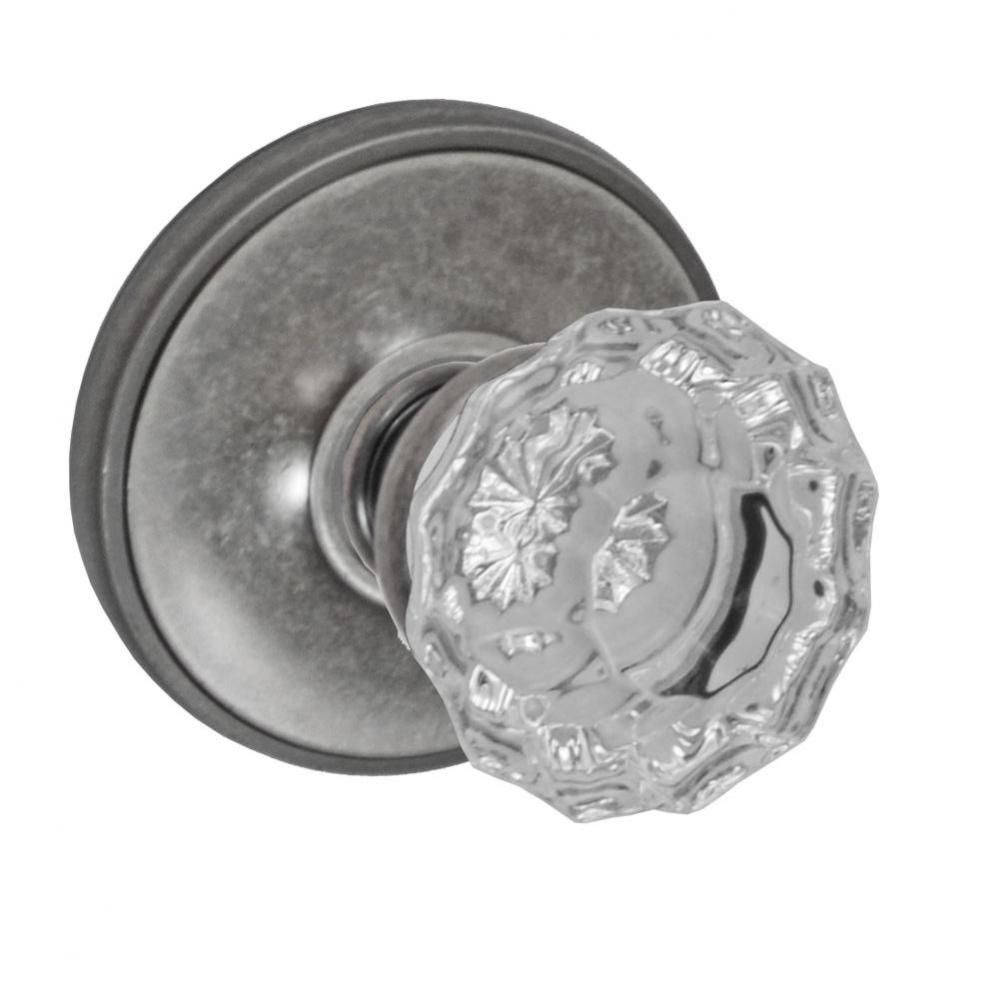 Scalloped Clear Knob with Cambridge Rose Dummy Single in Antique