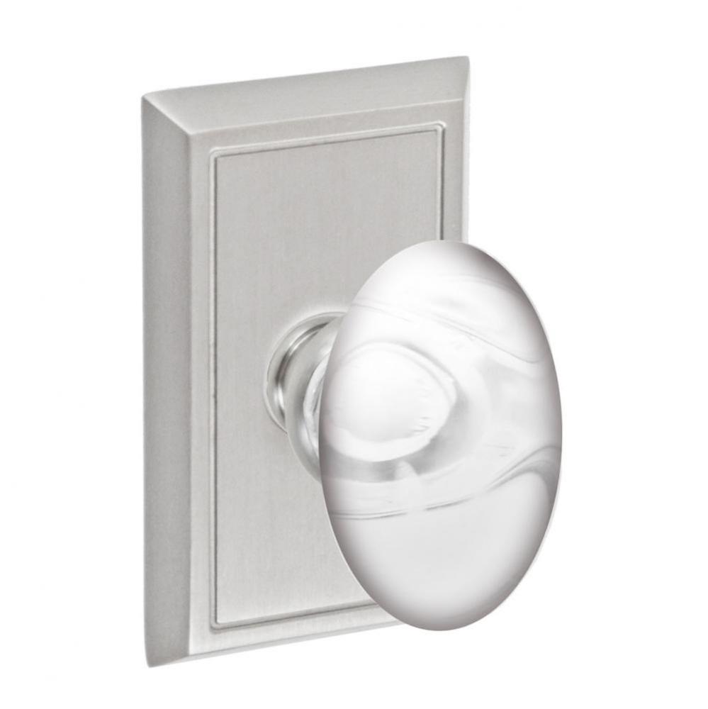 Glass Egg Knob with Shaker Rose Dummy Single in Brushed