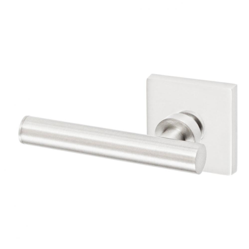 South Beach Lever with Square Rose Dummy Single in Brushed Nickel - Left