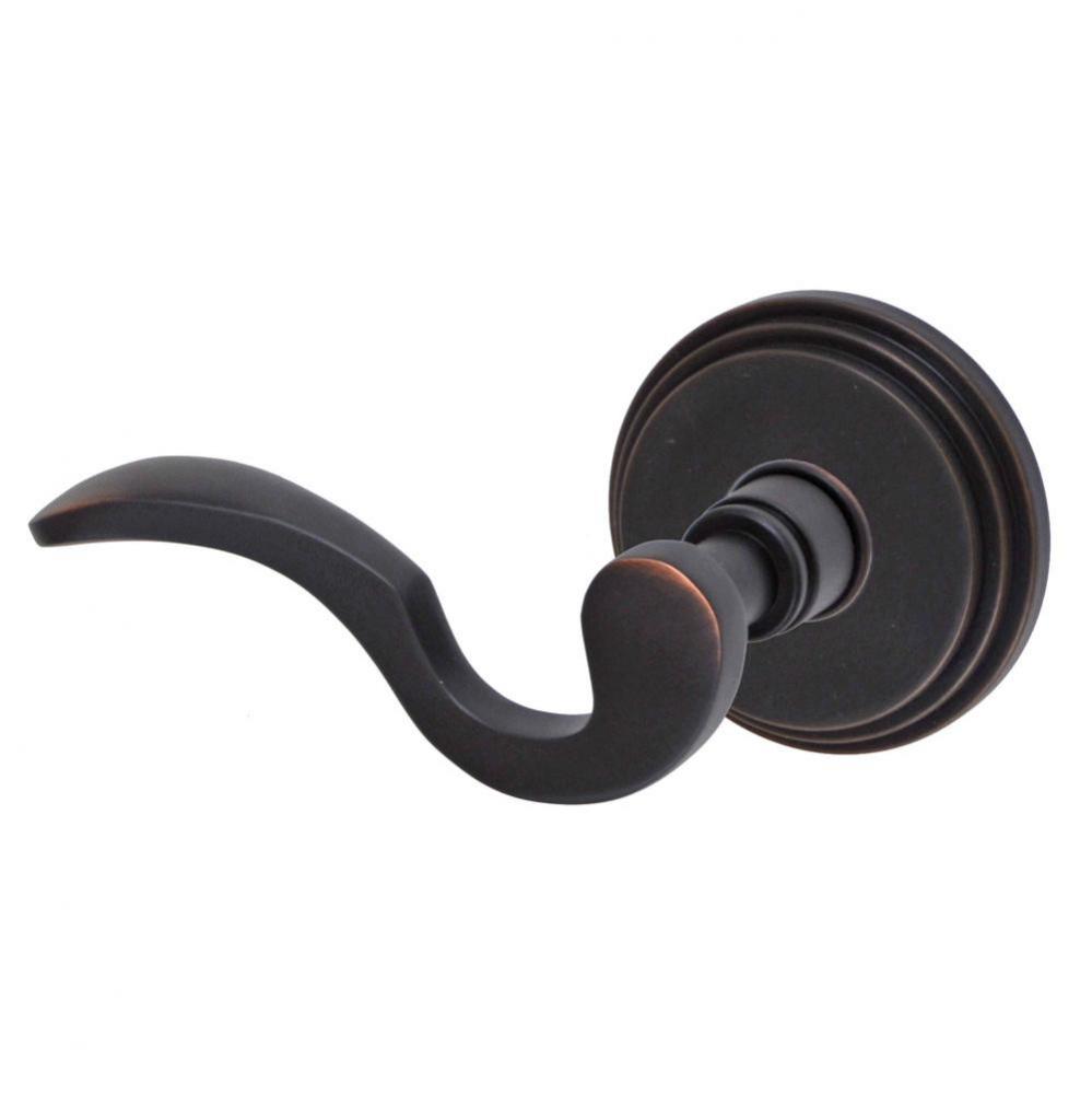 Drop Tail  Lever with Stepped  Rose Dummy Single in Oil Rubbed Bronze - Left