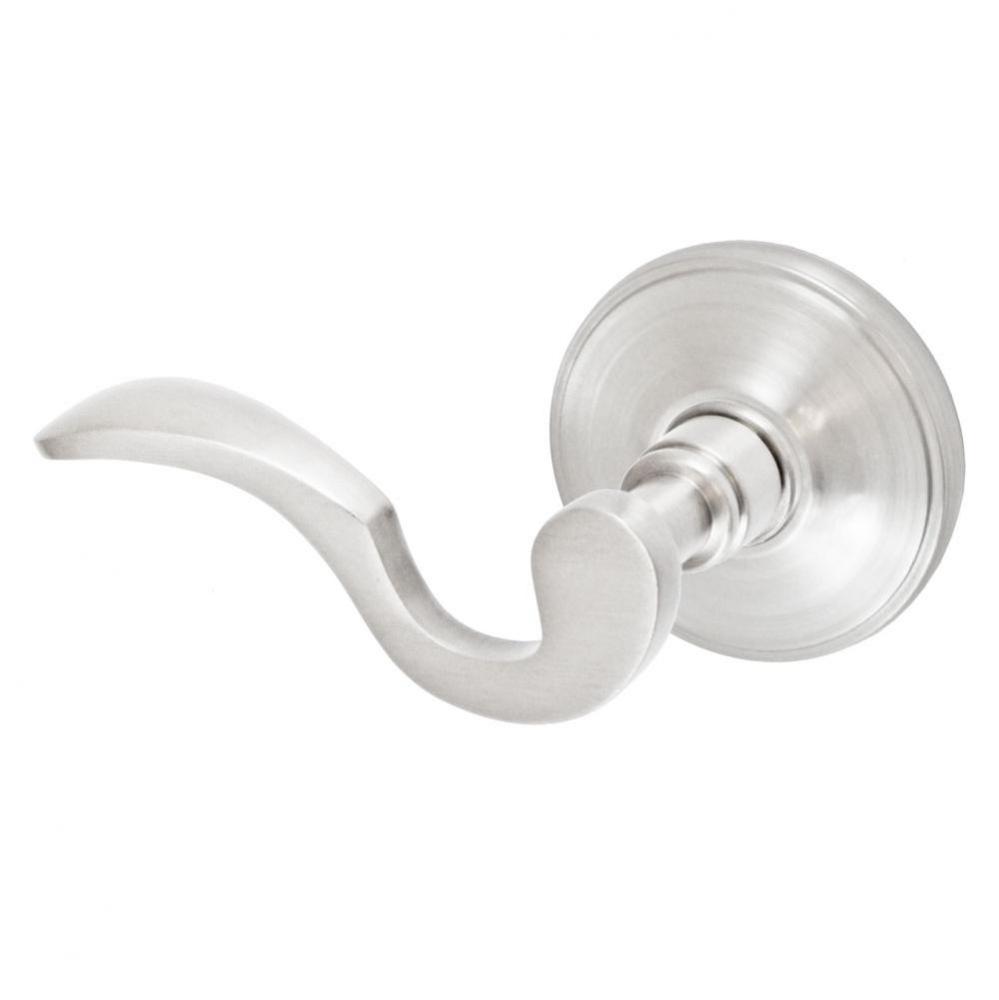 Drop Tail  Lever with Cambridge Rose Passage Set in Brushed Nickel - Left