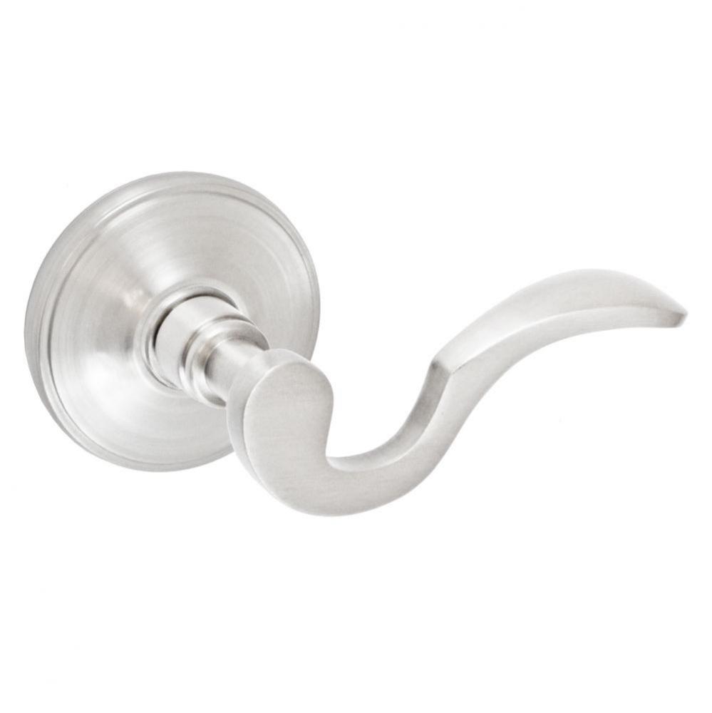 Drop Tail  Lever with Cambridge Rose Dummy Single in Brushed Nickel - Right