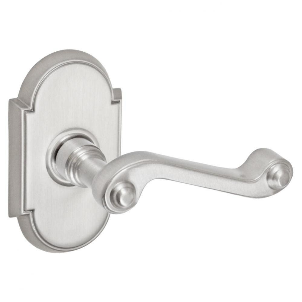 Ornate Lever with Tarvos Rose Dummy Single in Brushed Nickel - Right