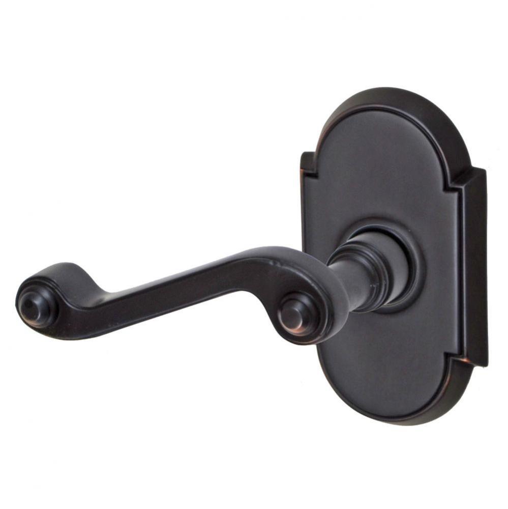 Ornate Lever with Tarvos Rose Dummy Single in Oil Rubbed Bronze - Left