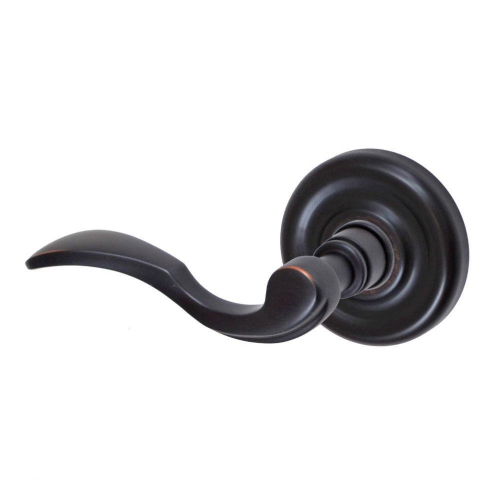 Paddle Lever with Contoured Radius Rose Passage Set in Oil Rubbed Bronze - Left