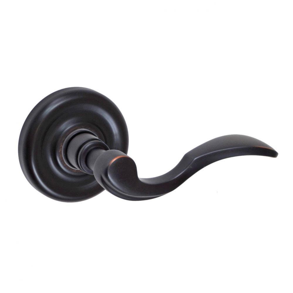 Paddle Lever with Contoured Radius Rose Passage Set in Oil Rubbed Bronze - Right