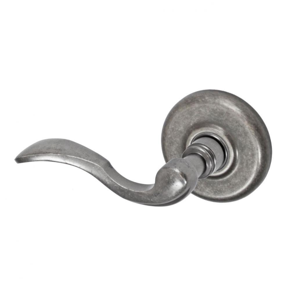 Paddle Lever with Radius  Rose Dummy Single in Antique Pewter - Left