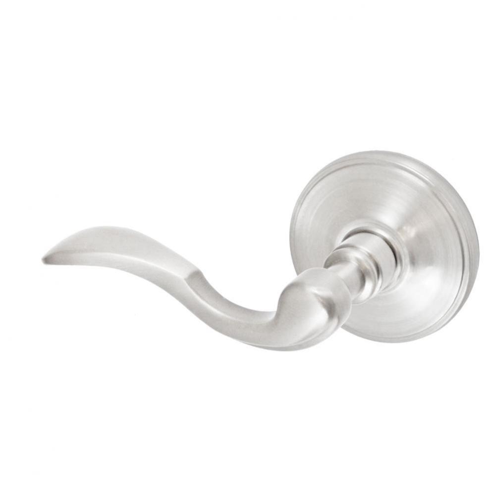 Paddle Lever with Cambridge Rose Passage Set in Brushed Nickel - Left