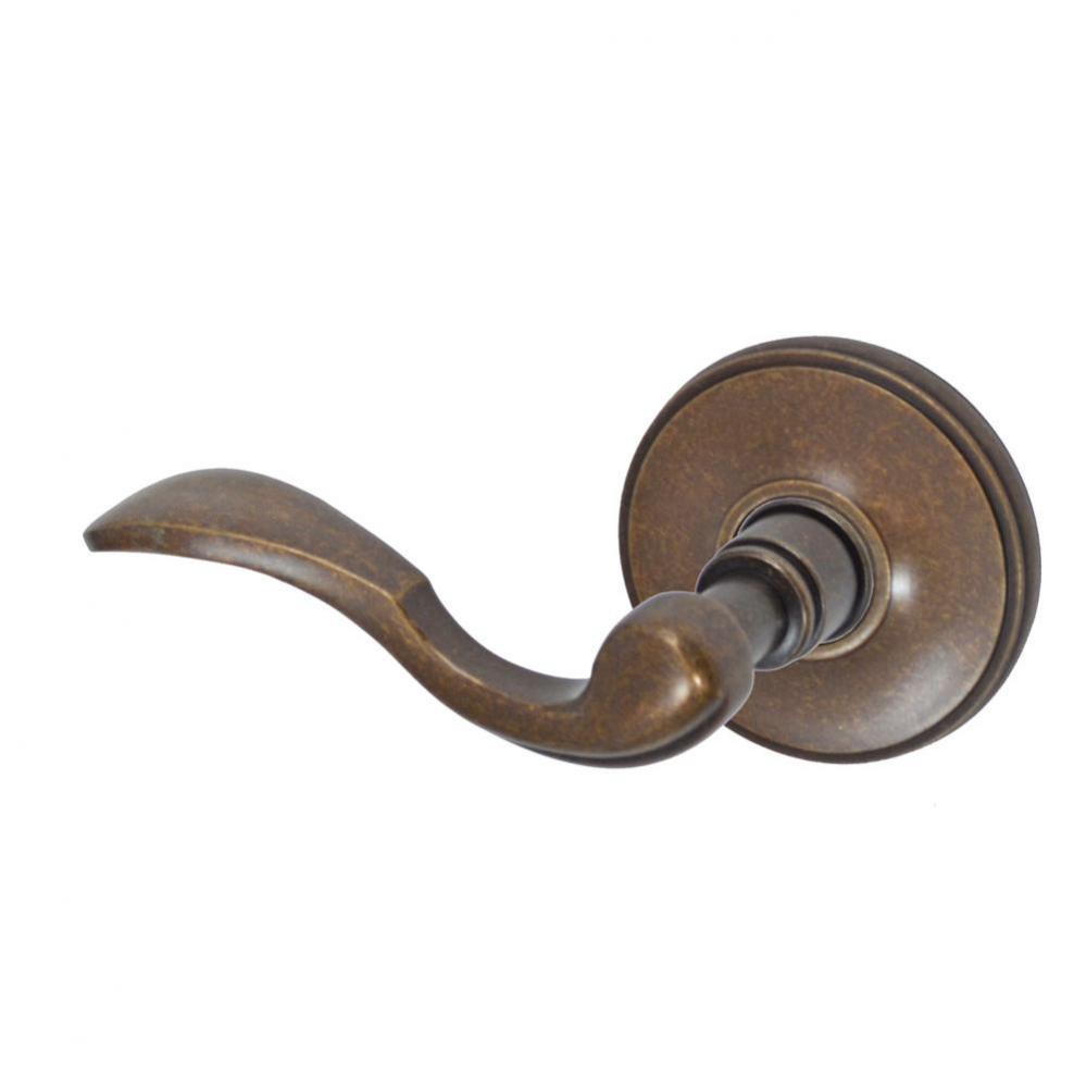 Paddle Lever with Cambridge Rose Passage Set in Medium Bronze - Left